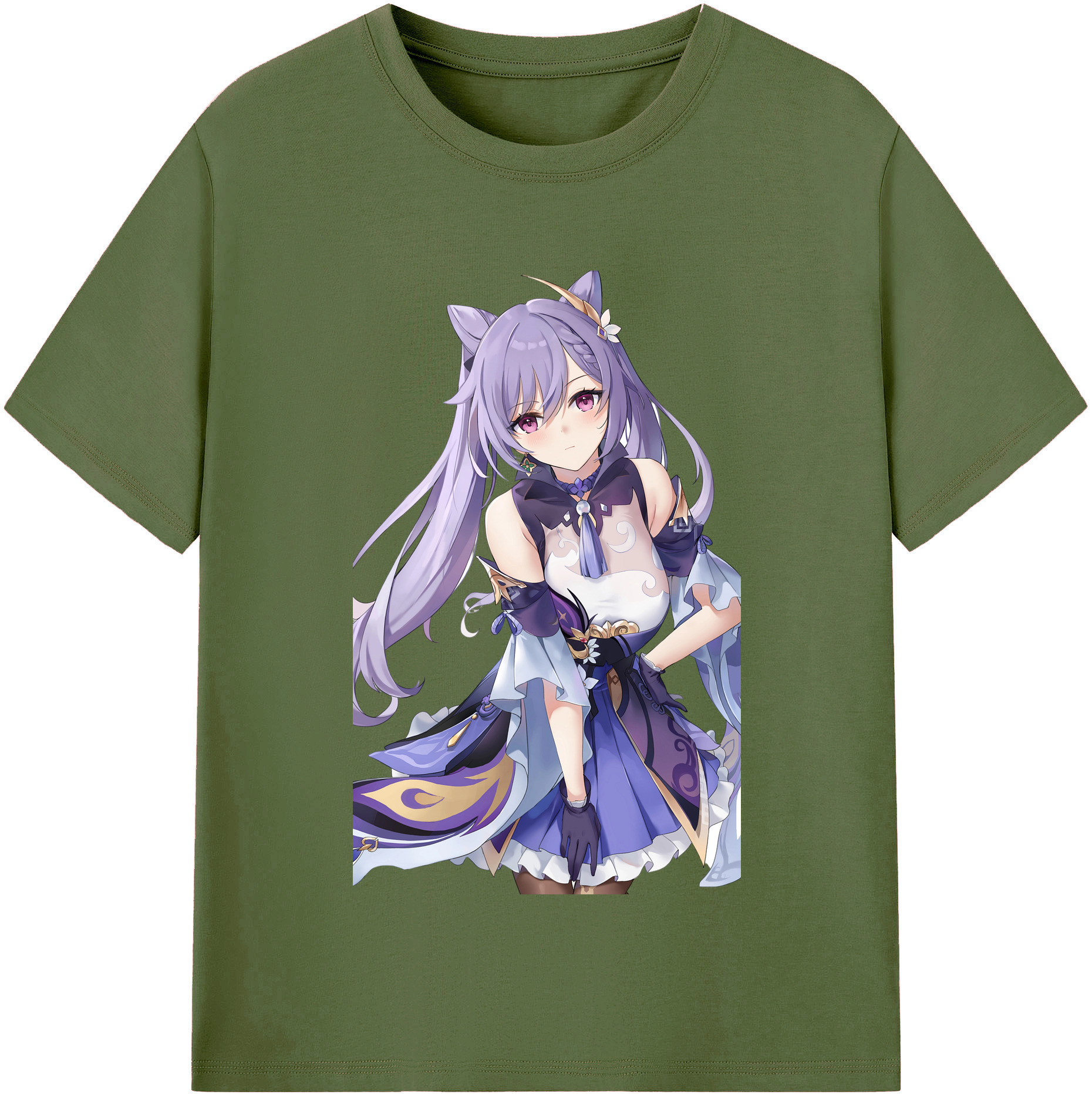 げんし神 刻晴 こくせい genshin Kokusei 綿100％半袖Tシャツ（フロントプリント）